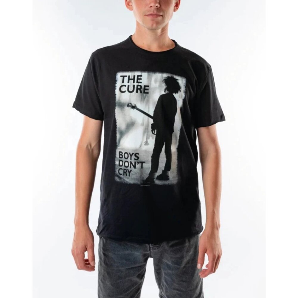 NWT The Cure Boy's Size 2XL Black Graphic T Shirt Short Sleeve Crew Neck